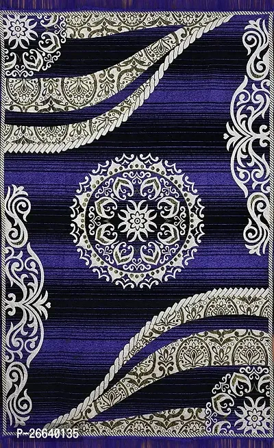 Designer Blue Chenille Carpets Pack Of 2-thumb2