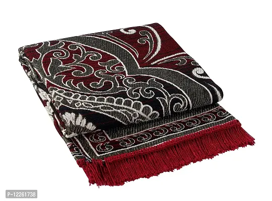 Zesture Bring Home Floral Traditional Rug (Mehroon, Black, Chenille, Standard)-thumb3