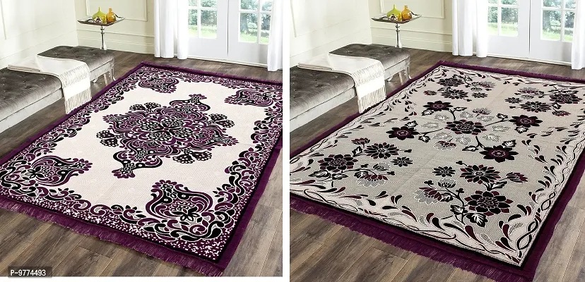 Designer Multicoloured Woven Jute Cotton  Carpets Combo Pack Of 2-thumb0