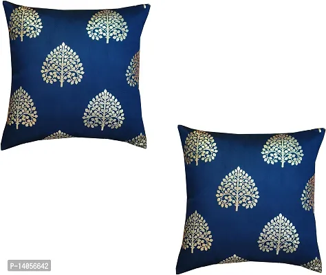 Stylish Fancy Dupion Silk Cushion Covers Pack Of 2-thumb0