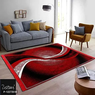 Zesture Bring Home Carpet (Red, Maroon, Black, Chenille, 3 x 5)