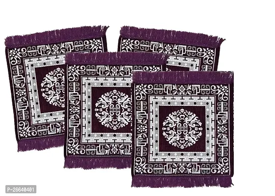 Designer Purple Chenille Carpets Set Of 4 (Pack Of 2)