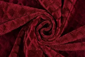 Zesture Premium Embossed Velvet Pixel Design 6 Piece Diwan Set -(1 Single Bedsheet, 3 Cushions, 2 Bolster Covers) (Maroon)-thumb2