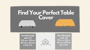 Zesture Premium Weaved Heat Resistant Geometric Net Fabric Table Cover (Center Table Cover, White)-thumb3