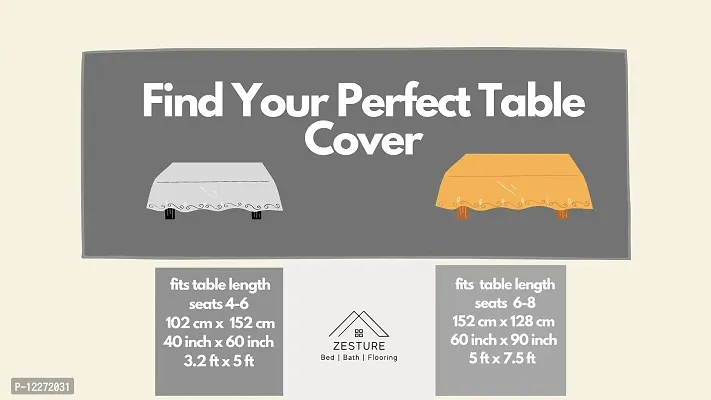 Zesture Premium Weaved Heat Resistant Geometric Net Fabric Table Cover (Center Table Cover, White)-thumb4