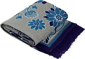Braids Zesture Polycotton Floral Design Multipurpose Foldable Modern Carpet - (4.5 ft x 6 ft, Aqua Blue)-thumb2
