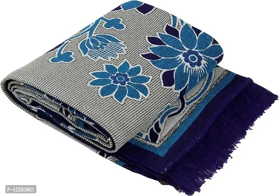 Braids Zesture Polycotton Floral Design Multipurpose Foldable Modern Carpet - (4.5 ft x 6 ft, Aqua Blue)-thumb3