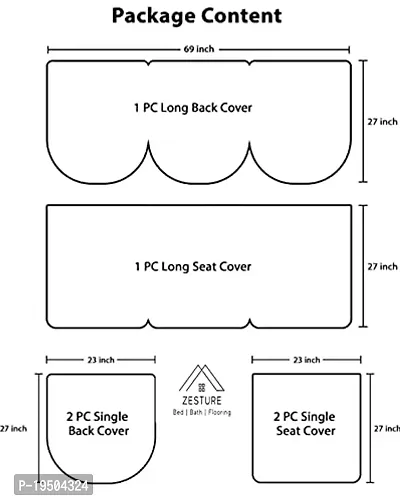 Zesture Bring Home Premiumnbsp;Chenille Printed 5 Seater Sofa Cover | Sofa Slip Covers for Home | Couch Cover for Living Room | Sofa Slipcovers (3+1+1, Multicolor) -6 Piece-thumb4