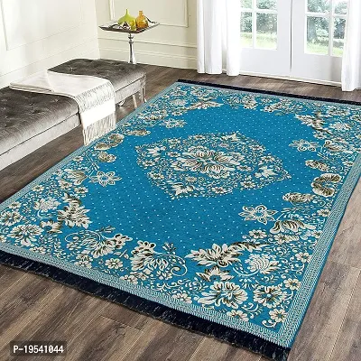 Zesture 6D Velvet Chenille Floral Design Multipurpose Modern Carpets for Living Room Carpet Rug Runner and Carpets for Bedroom/Living Area/Home with Anti Slip (4.5x6 ft. Aqua)-thumb0