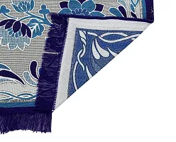 Braids Zesture Polycotton Floral Design Multipurpose Foldable Modern Carpet - (4.5 ft x 6 ft, Aqua Blue)-thumb1