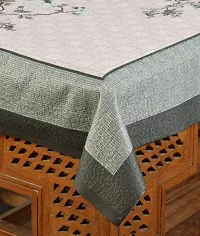 Zesture Luxurious Net Fabric Floral Print Rectangle Tablecloth for Indoors and Outdoors Table Cover- (Center Table, Dark Grey)-thumb2