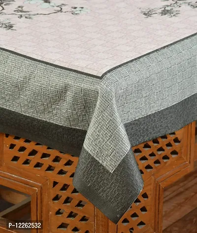 Zesture Luxurious Net Fabric Floral Print Rectangle Tablecloth for Indoors and Outdoors Table Cover- (Center Table, Dark Grey)-thumb3