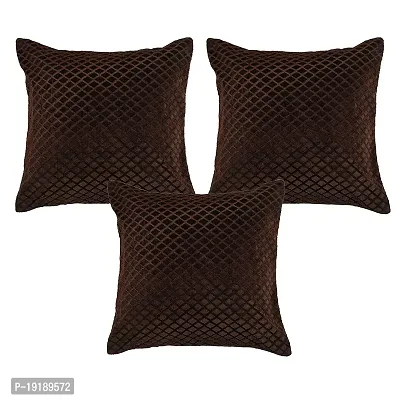 Zesture Premium Embossed Velvet Pixel Design 6 Piece Diwan Set -(1 Single Bedsheet, 3 Cushions, 2 Bolster Covers) (Diwan Set (1+2+3), Dark Brown)-thumb3