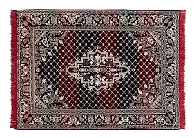 Zesture Bring Home Chenille Carpet Rug Runner for living Room and Carpets for Home Bedroom/Living Area/Home with Anti Slip Backing (Black, 5 Feet x 6 Feet) Maroon-thumb1