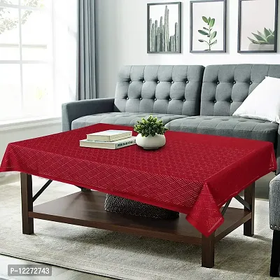 Zesture Premium Weaved Heat Resistant Geometric Net Fabric Table Cover (Center Table Cover, Maroon)-thumb0