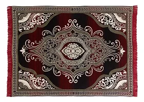 Zesture Bring Home Floral Traditional Rug (Mehroon, Black, Chenille, Standard)-thumb1