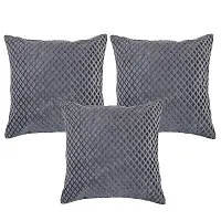 Zesture Premium Embossed Velvet Pixel Design 6 Piece Diwan Set -(1 Single Bedsheet, 3 Cushions, 2 Bolster Covers) (Diwan Set (1+2+3), Space Grey)-thumb1