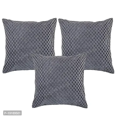 Zesture Premium Embossed Velvet Pixel Design 6 Piece Diwan Set -(1 Single Bedsheet, 3 Cushions, 2 Bolster Covers) (Diwan Set (1+2+3), Space Grey)-thumb2