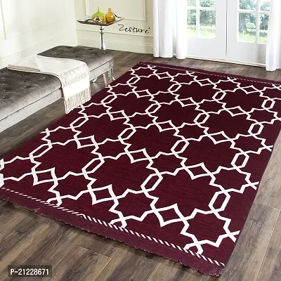 Zesture Premium 6D Jacquard Weaved Multipurpose Living Room ,Bedroom, Kitchen, picnics ,Temple (4.5ft x 6 ft, Maroon)-thumb0