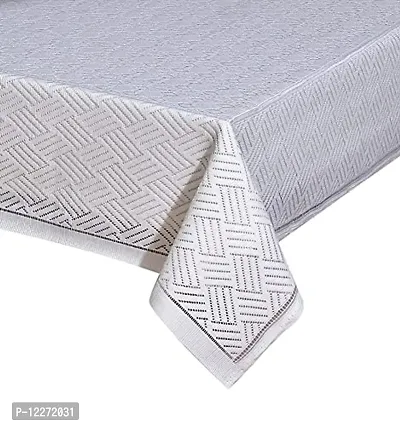 Zesture Premium Weaved Heat Resistant Geometric Net Fabric Table Cover (Center Table Cover, White)-thumb2
