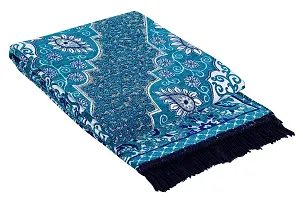 Zesture Bring Home Chenille Vintage Persian Design Jacquard Weaved Foldable Multipurpose Carpet (Aqua)-thumb2