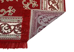 Zesture Home Polycotton Floral Design Multipurpose Living Room Bedroom Kitchen Temple Picnic Carpet , Rug , Mat ,Dhurries - (4.5 feet x 6 feet, Maroon)-thumb1