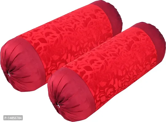 Stylish Fancy Velvet Bolsters Covers Pack Of 4-thumb3