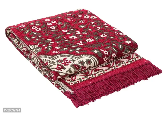 Designer Red Chenille Carpets Pack Of 2-thumb2