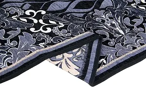Zesture 6D Velvet Chenille Floral Design Multipurpose Modern Carpets for Living Room Carpet Rug Runner and Carpets for Bedroom/Living Area/Home with Anti Slip (3x5 ft. Rust-Black)-thumb2
