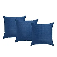 Zesture Premium Suede Quilted Fabric Single Bedsheet 3 Cushion Cover,  Bolster Cover Set of 2, Diwan Set Pillows 3 with Bolster 2  (Diwan Set-(1 +2+3) Blue-thumb1