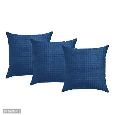 Zesture Premium Suede Quilted Fabric Single Bedsheet 3 Cushion Cover,  Bolster Cover Set of 2, Diwan Set Pillows 3 with Bolster 2  (Diwan Set-(1 +2+3) Blue-thumb2