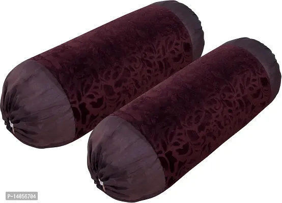 Stylish Fancy Velvet Bolsters Covers Pack Of 4-thumb2