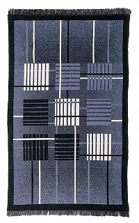 Braids Geometric Carpet (Black, Silver Grey, Chennile, 3 x 5)-thumb1