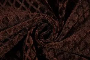 Zesture Premium Embossed Velvet Pixel Design 6 Piece Diwan Set -(1 Single Bedsheet, 3 Cushions, 2 Bolster Covers) (Diwan Set (1+2+3), Dark Brown)-thumb3