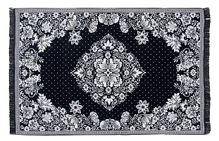 Zesture 6D Velvet Chenille Floral Design Multipurpose Modern Carpets for Living Room Carpet Rug Runner and Carpets for Bedroom/Living Area/Home with Anti Slip (4.5x6 ft. Rust-Black)-thumb1