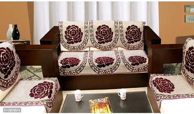 Comfortable Jacquard Floral Sofa Covers-6 Pieces Set-thumb0
