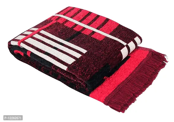 Braids Geometric Traditional Rug (Red, Black, Chenille, Chenille, 3 x 5 ft)-thumb2