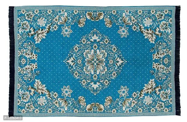 Braids Premium Chenille Living Room Carpet, Area Rug (Aqua, 4.5 ft x 6 feet, Multicolor)-thumb2