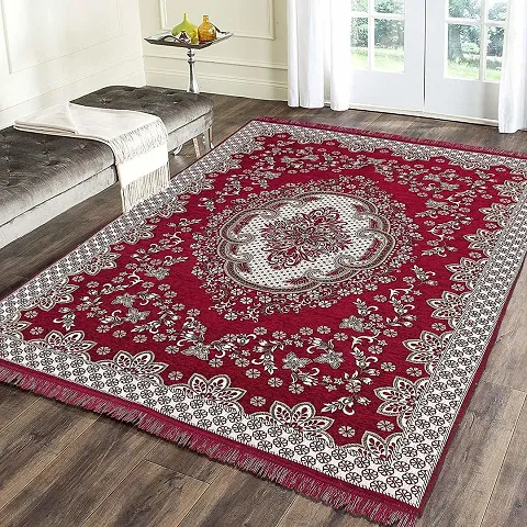 Braids Premium Weaved Chennile Carpet and Area Rug -138 cms x 183 cms,Red