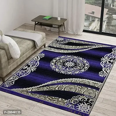 Designer Blue Chenille Carpets Pack Of 2-thumb0