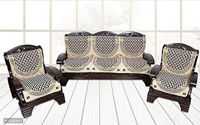 ShuffleKart 6 Piece Sofa and Chair Cover Set -5 Seater (27x 70, Mehroon)-thumb0