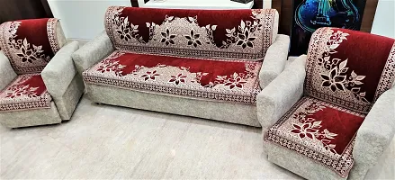 Comfortable Velvet Floral Sofa Covers-6 Pieces Set