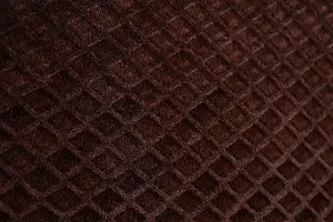 Zesture Premium Embossed Velvet Pixel Design 6 Piece Diwan Set -(1 Single Bedsheet, 3 Cushions, 2 Bolster Covers) (Brown)-thumb4