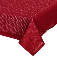 Zesture Premium Weaved Heat Resistant Geometric Net Fabric Table Cover (Center Table Cover, Maroon)-thumb1