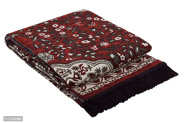 Braids Zesture Home Chenille 6D Floral Design Maroon Multipurpose Area Rug -138 cm x 183 cm, Maroon-thumb2