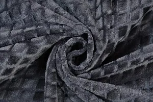 Zesture Premium Embossed Velvet Pixel Design 6 Piece Diwan Set -(1 Single Bedsheet, 3 Cushions, 2 Bolster Covers) (Diwan Set (1+2+3), Space Grey)-thumb3