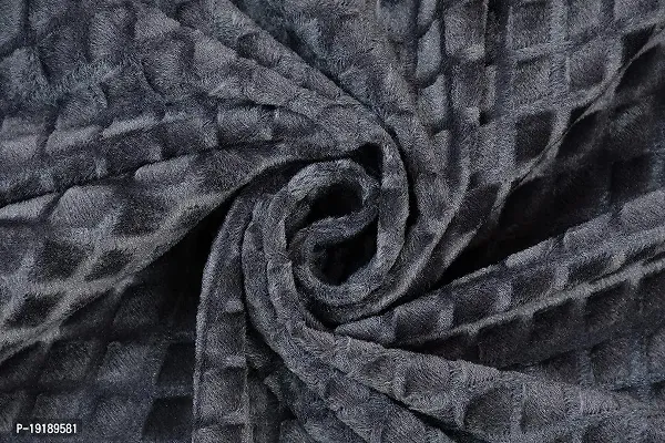 Zesture Premium Embossed Velvet Pixel Design 6 Piece Diwan Set -(1 Single Bedsheet, 3 Cushions, 2 Bolster Covers) (Diwan Set (1+2+3), Space Grey)-thumb4