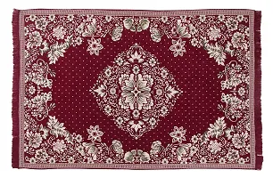 Braids Zesture Home 6D Floral Design Brown Multipurpose Living Room, Bedroom, Kitchen, Picnic, Praying Modern Carpet/Area Rug/dhurrie -138 cms x 183 cms, (Maroon)-thumb1