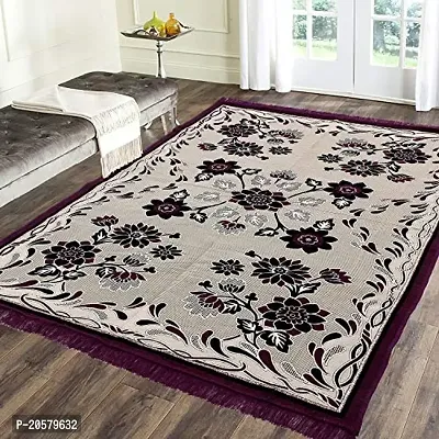 Zesture Premium Chenille Carpet for Living Room Carpet, Area Rug, Durries, Polycotton Abstract Design Multipurpose Foldable Modern Carpet (4.5 ft. x 6 ft. Multicolor)