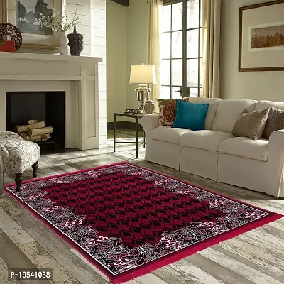 Zesture 6D Velvet Chenille Floral Design Multipurpose Modern Carpets for Living Room Carpet Rug Runner and Carpets for Bedroom/Living Area/Home with Anti Slip (5x7 ft. Brown)-thumb0